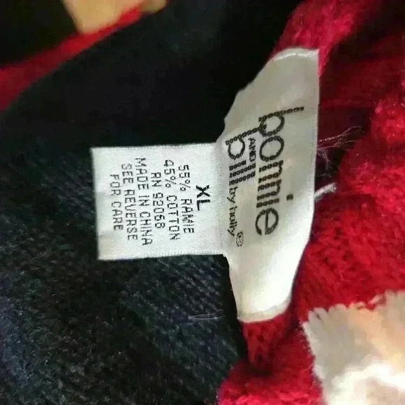 Vintage Sweater Bonnie & Bill Ramie Cardigan Fair Isle Womens XL Festive Nordic - Picture 16 of 16